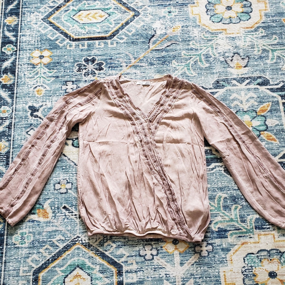 Dex surplice/crossover blouse
